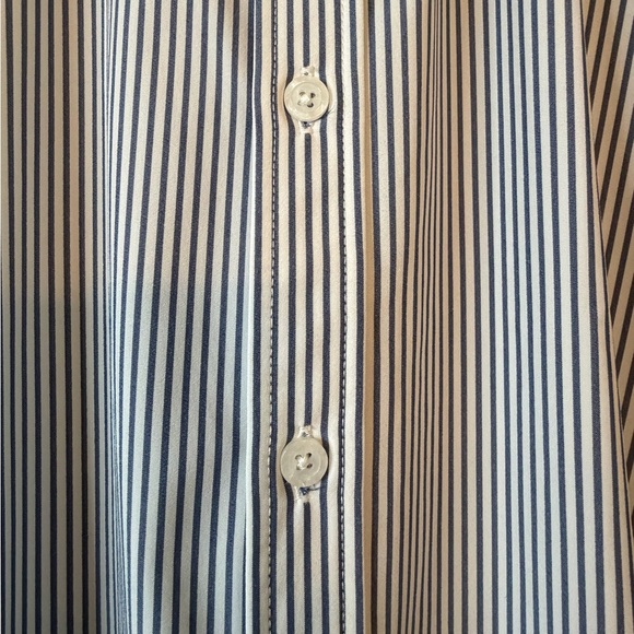 MIZZEN & MAIN MEN'S LEEWARD BLUE & WHITE STRIPE SHIRT SIZE MEDIUM TRIM FIT - Picture 3 of 10